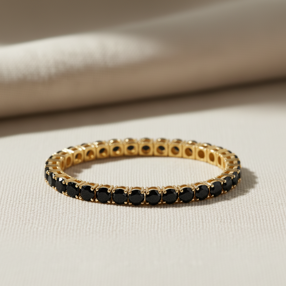 Black Diamond Tennis Bracelet